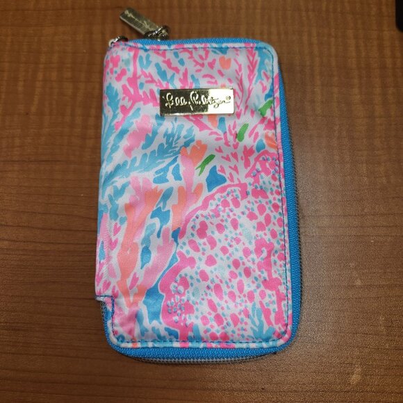 Lilly Pulitzer Womens Coral Patterned Zip Wallet - Picture 1 of 3
